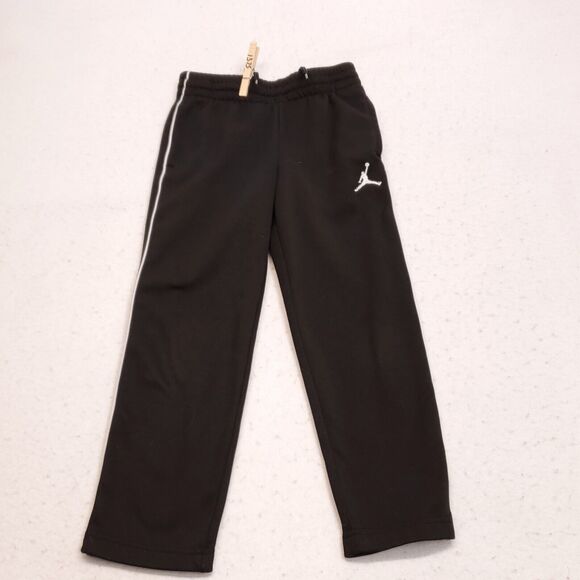 Nike Air Jordan Active Drawstring Running Athletic Pants Youth Boys Size 6 Black - Picture 2 of 7